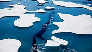 FILE - Sea ice breaks apart as the Finnish icebreaker MSV Nordica traverses the Northwest Passage through the Victoria Strait in the Canadian Arctic Archipelago - July, 2017.