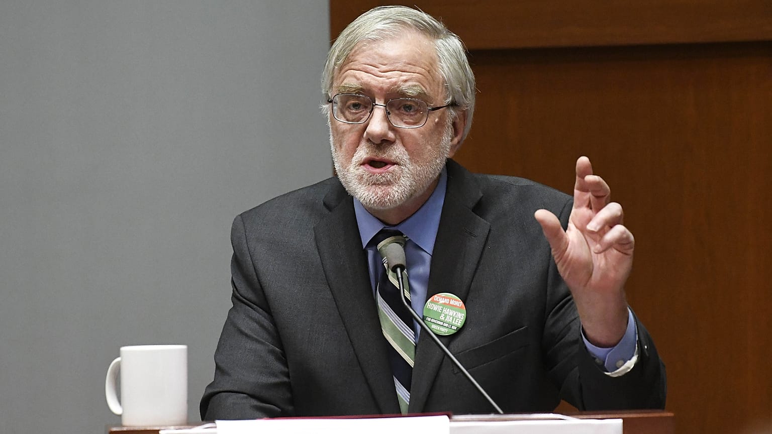 Howie Hawkins, le candidat écologiste à la présidentielle des Etats-Unis 2020, ici photographié à Albany dans l'Etat de New York, le 1er novembre 2018