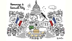 Karikatur Plantus zur Hommage an den ermordeten Lehrer Samuel Paty