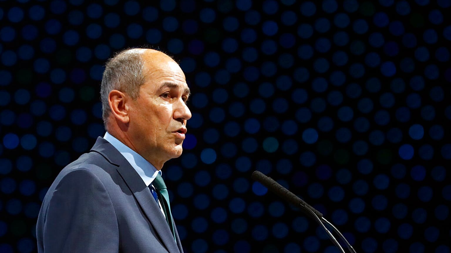 Janez Jansa speaks during the European Peoples Party (EPP) congress in Zagreb, Croatia