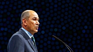 Janez Jansa speaks during the European Peoples Party (EPP) congress in Zagreb, Croatia
