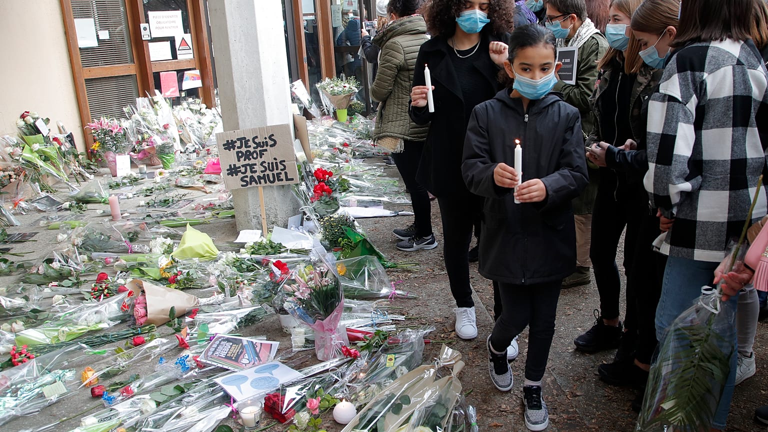 Peu après l'assassinat de Samuel Paty