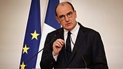 French Prime Minister Jean Castex delivers a speech during a press conference, in Paris, Thursday Oct. 22, 2020.