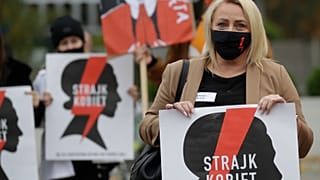 Demonstrantin in Warschau