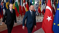 شارل میشل و رجب طیب اردوغان