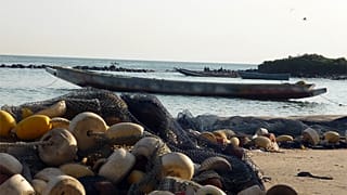 Foto de archivo de la costa senegalesa.  