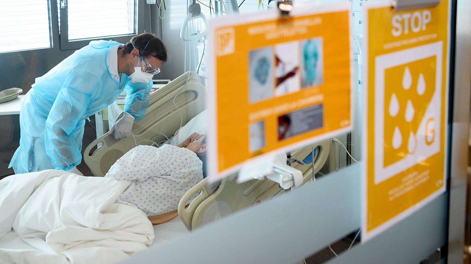 Corona-Patientin in der Uni-Klinik in Lausanne, September