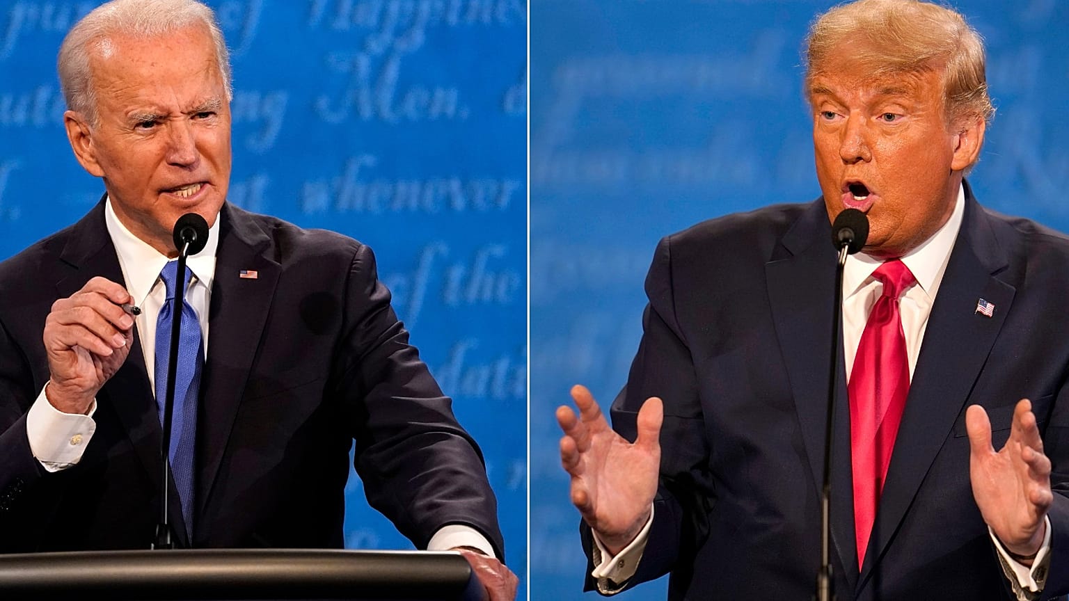 Democratic candidate, former Vice President Joe Biden (L), and US President Donald Trump. 