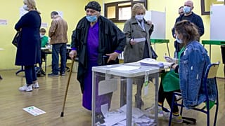 Избирательный участок в Тбилиси