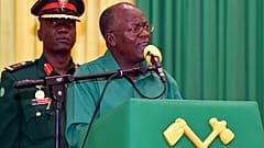 Tanzania ruling party CCM Presidential Candidate President John Magufuli addresses Dodoma region elders at the climax of his election campaign on Tuesday. Tuesday, Oct. 27