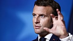 French President Emmanuel Macron speaks during a media conference at the end of an EU summit in Brussels, Friday, Oct. 16, 2020.