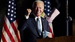 Democratic presidential candidate former Vice President Joe Biden speaks to supporters, early Wednesday, Nov. 4, 2020, in Wilmington, Del.