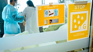 Un malade du Covid-19 au CHU de Lausanne, le 17 septembre 2020