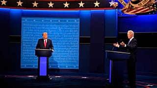 El candidato republicano presidente Donald Trump y el candidato demócrata exvicepresidente Joe Biden participan en el segundo y último debate.