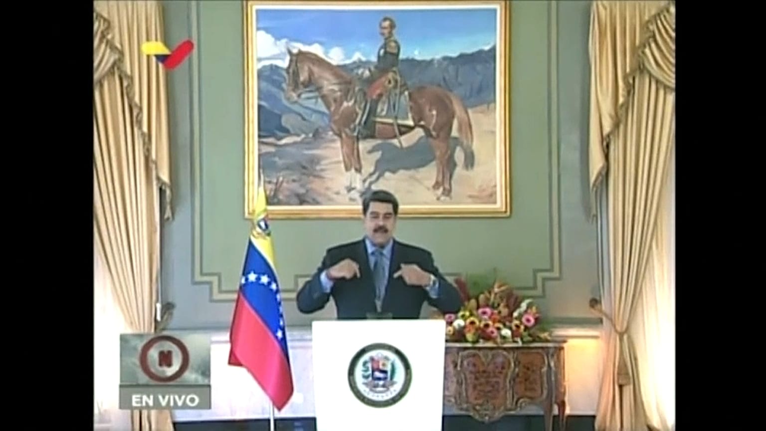 El presidente de Venezuela, Nicolás Maduro, durante su intervención televisada