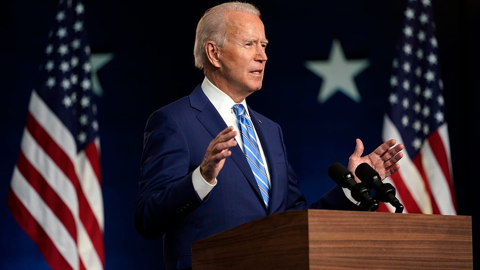 Joe Biden beszédet mond Wilmingtonban a választás másnapján