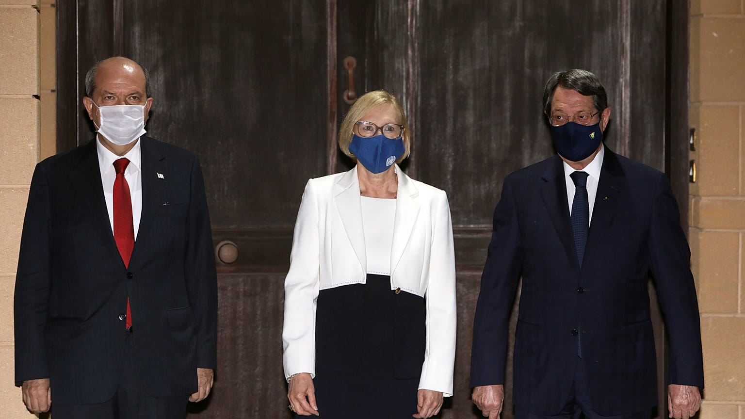 KKTC Cumhurbaşkanı Ersin Tatar , Rum Lider Nikos Anastasiadis ile BM Genel Sekreteri'nin Kıbrıs Özel Danışman Vekili Elizabeth Spehar