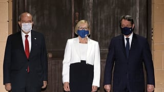 KKTC Cumhurbaşkanı Ersin Tatar , Rum Lider Nikos Anastasiadis ile BM Genel Sekreteri'nin Kıbrıs Özel Danışman Vekili Elizabeth Spehar
