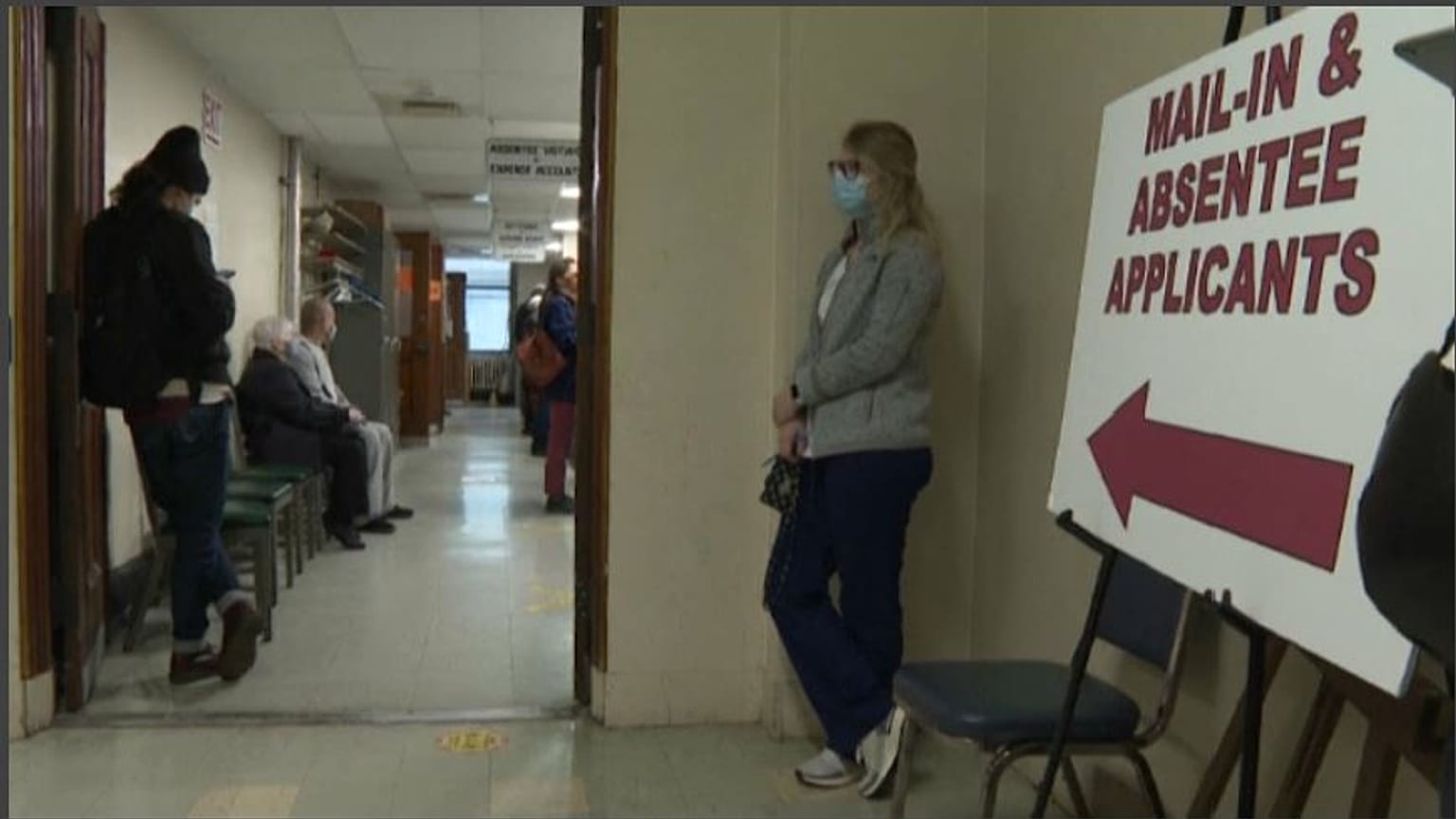 US voters wait to apply for mail-in ballots 