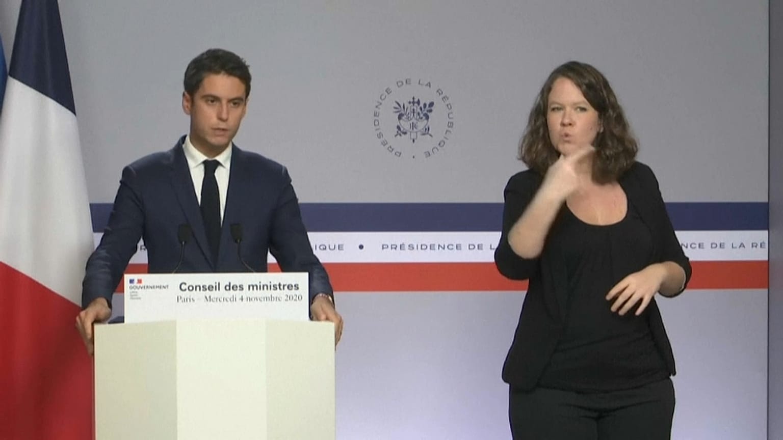 Regierungssprecher Gabriel Attal erläuterte das Verbotsdekret gegen die "Grauen Wölfe"