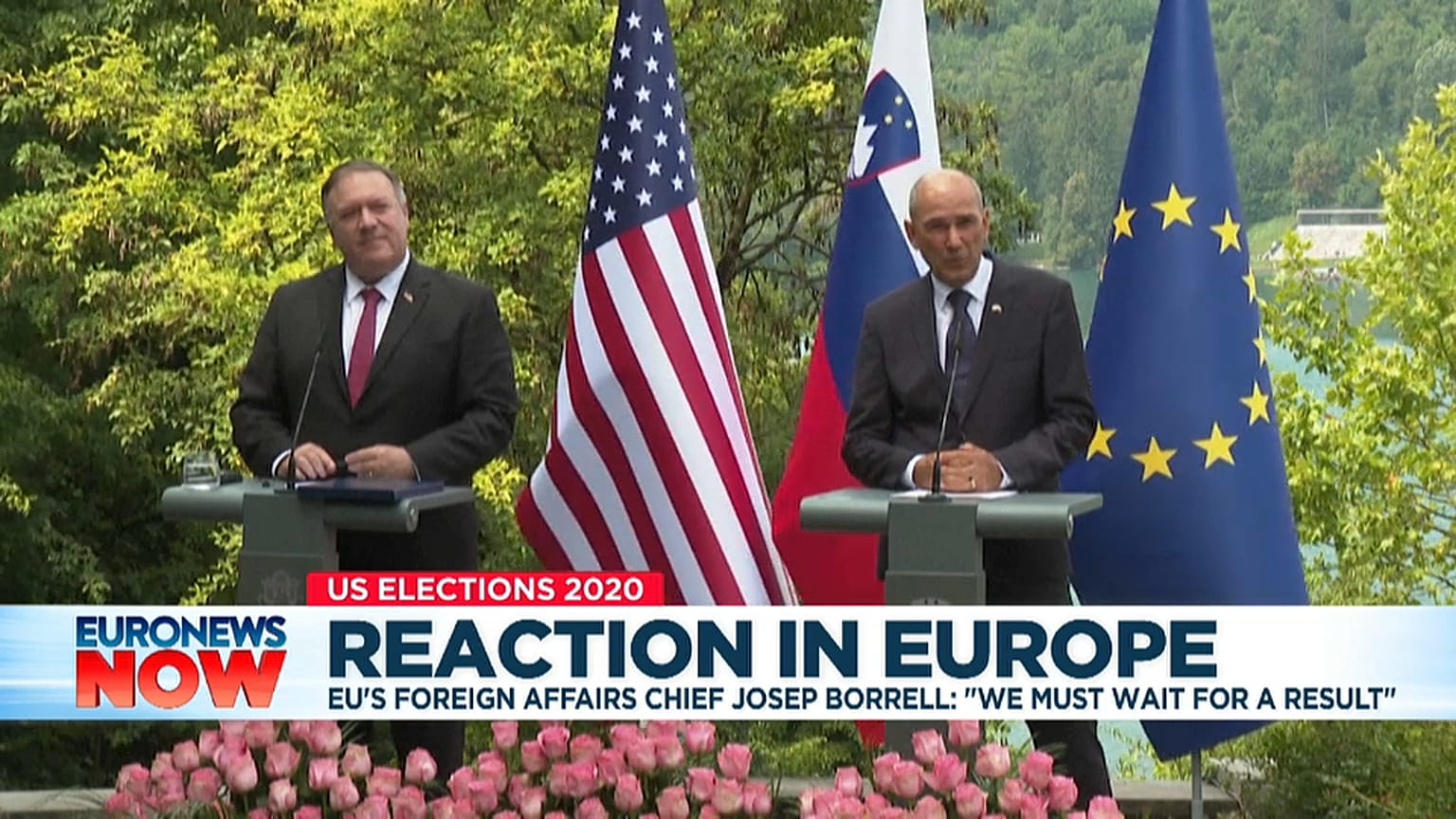 US Secretary of State Mike Pompeo and Slovenian PM Janez Jansa. Bled, August 2020