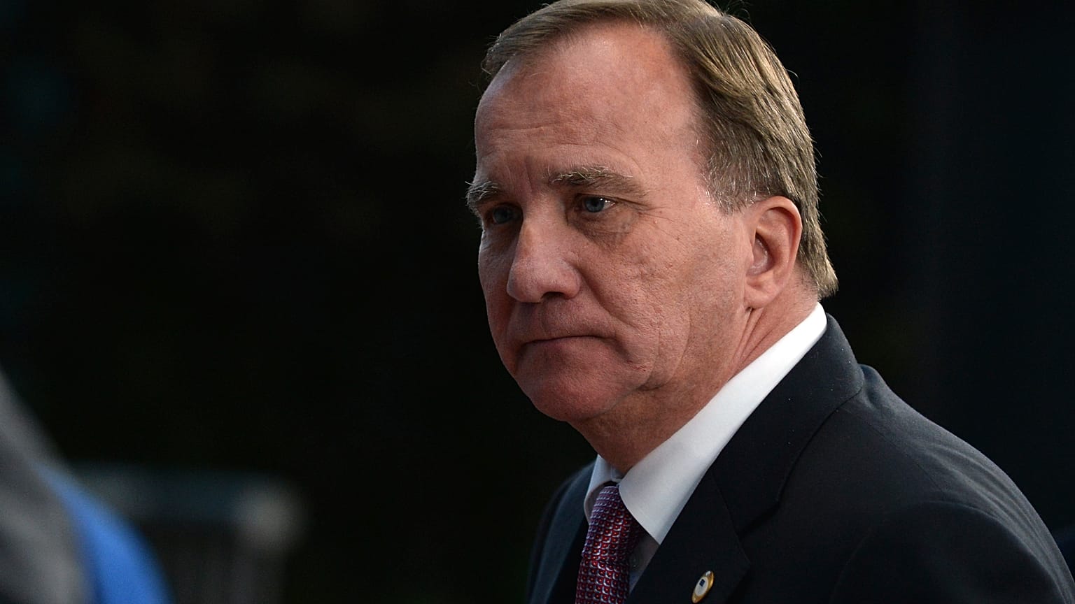 Sweden's Prime Minister Stefan Lofven leaves the European Council building at the end of an EU summit in Brussels, Tuesday, July 21, 2020.