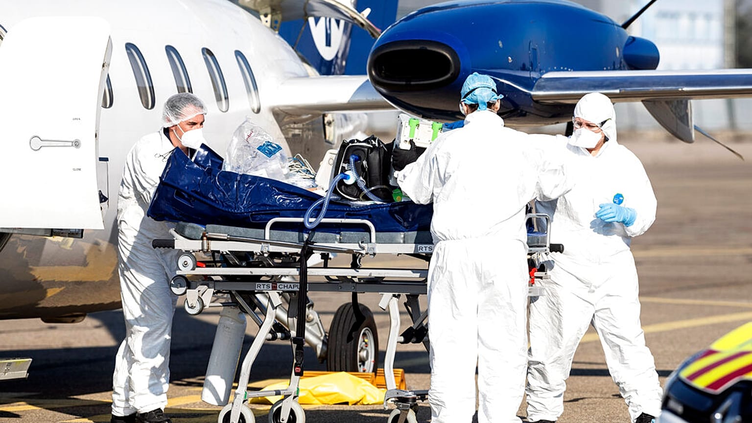 Patiententransport auf dem Flughafen von Straßburg