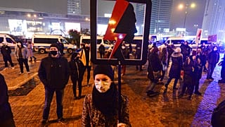 Protesters take part in the nationwide daily anti-government protests in Poland, which have entered a third week after a top court ruled to further tighten the abortion laws.