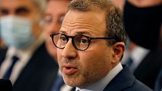 جبران باسيل رئيس أكبر كتلة في البرلمان اللبناني وصهر رئيس الجمهورية في قصر بعلبك شرقي بيروت. 2020/10/22