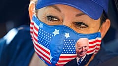 Unterstützerin von Joe Biden und Kamala Harris in San Antonio