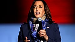 Democratic vice presidential candidate Sen. Kamala Harris, D-Calif., speaks to supporters during a campaign stop at the University of Houston Friday, Oct. 30, 2020, in Houston
