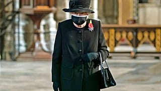 Britain's Queen Elizabeth II attends a ceremony to mark the centenary of the burial of the Unknown Warrior, in Westminster Abbey, London, Wednesday, Nov. 4, 2020. 