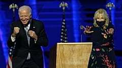 Joe Biden és felesége, Jill, megköszöni a támogatást Wilmingtonban, az eredményhirdetés után
