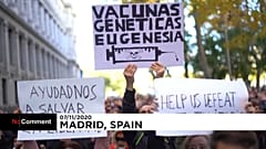 Pancartas de los manifestantes en MAdrid
