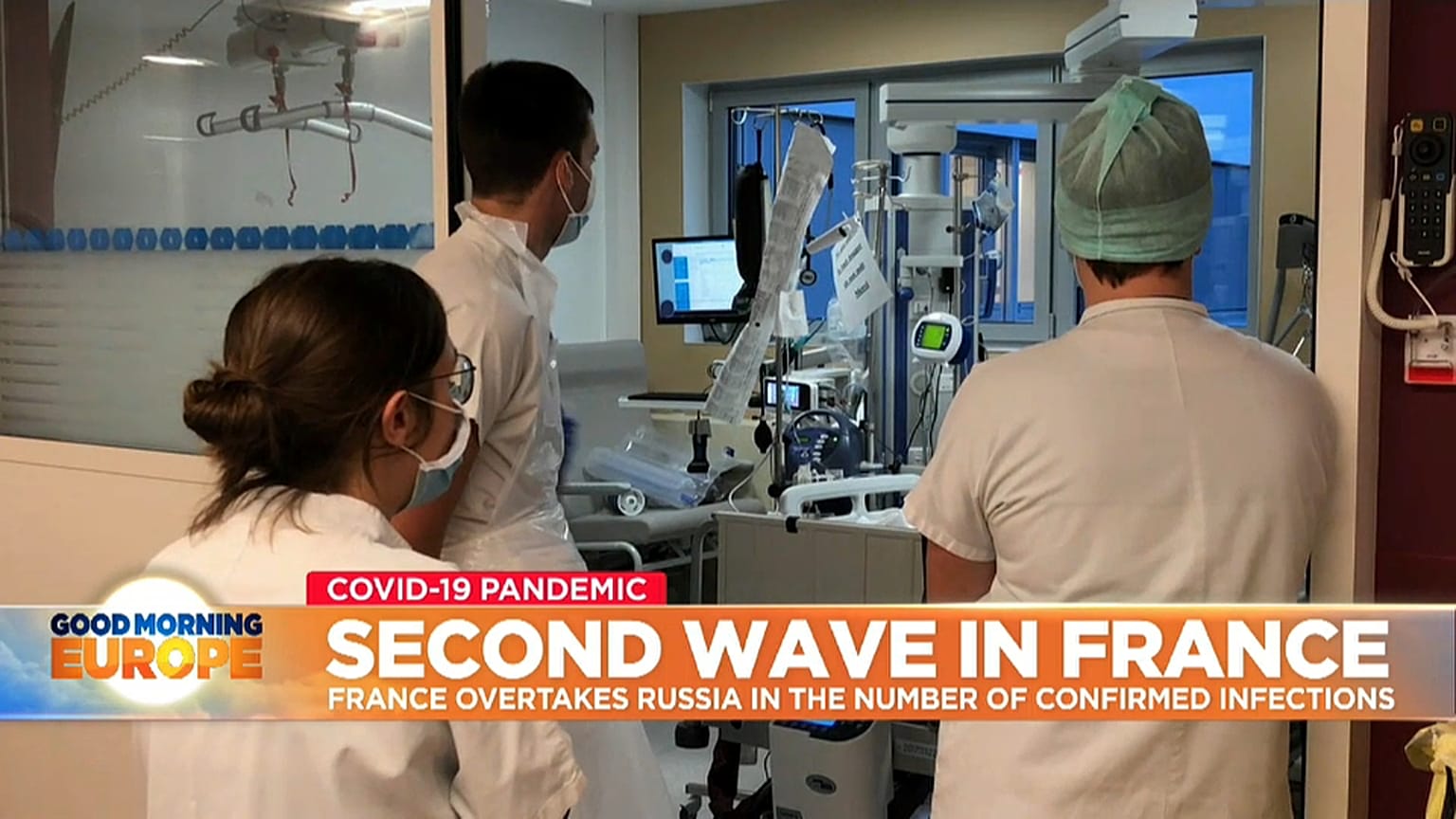 Medical workers assemble at Lyon hospital in France