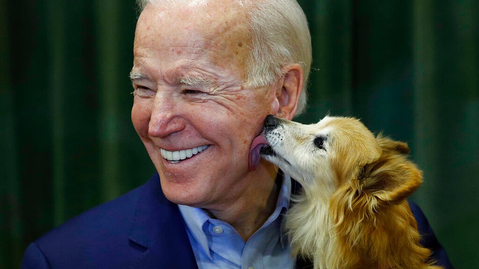 Joe Biden egy februári kampányrendezvényen Roxyval