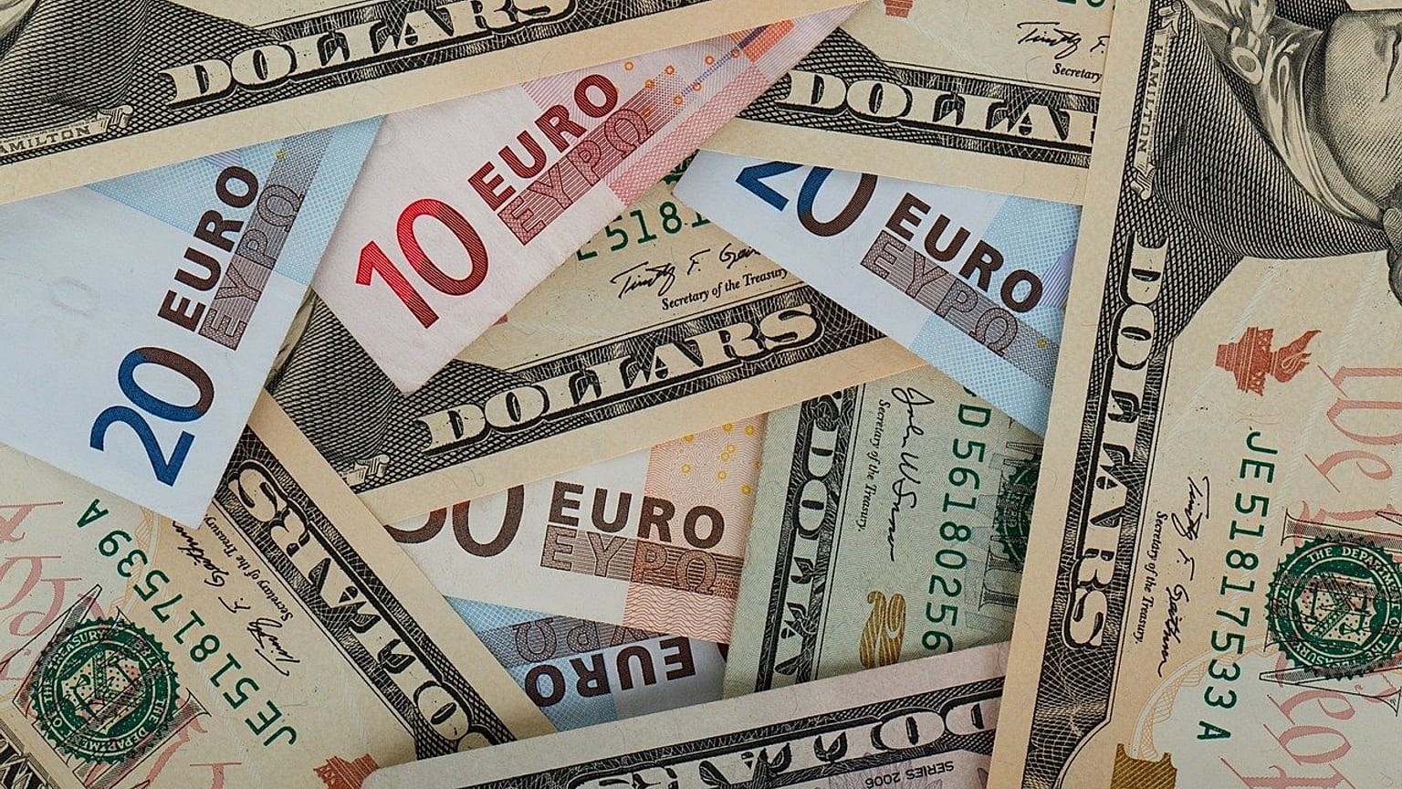 US dollars and euros