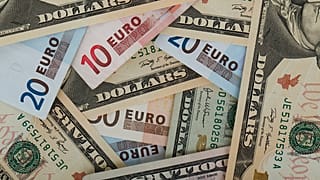 US dollars and euros