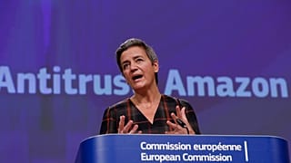 EU-Wettbewerbskommissarin Margrethe Vestager erläuterte in Brüssel die Vorwürfe gegen den Handelsgiganten