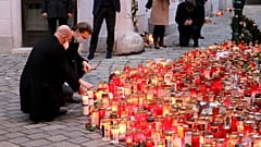 Sebastian Kurz und Charles Michel bei einer Gedenkveranstaltung für die Opfer von Wien am Montag