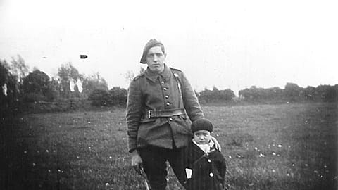 This undated picture provided by offspring Alexandre Bremaud, taken in the Haute Vienne region, the youngest member of the Second World War French resistance (L). 