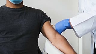 Person receiving the vaccine