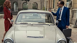 An undated handout picture obtained from Netflix on November 9, 2020, shows actors Razane Jammal (L) and Ahmed Amin during a scene from the Arabic TV series