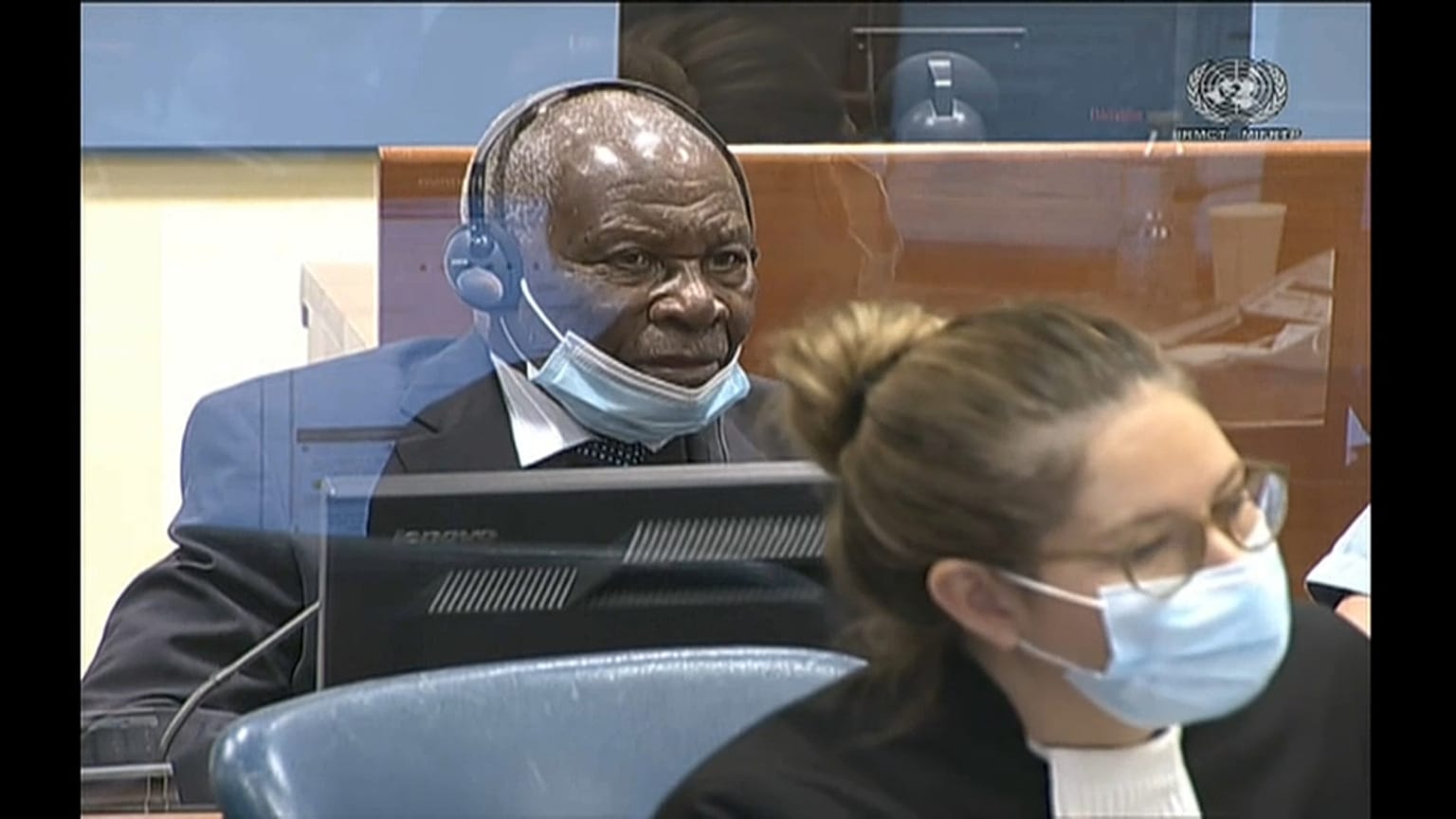 Félicien Kabuga lors de sa comparution devant les juges de La Haye, ce 11/11/2020 - capture d'écran d'une vidéo AFP