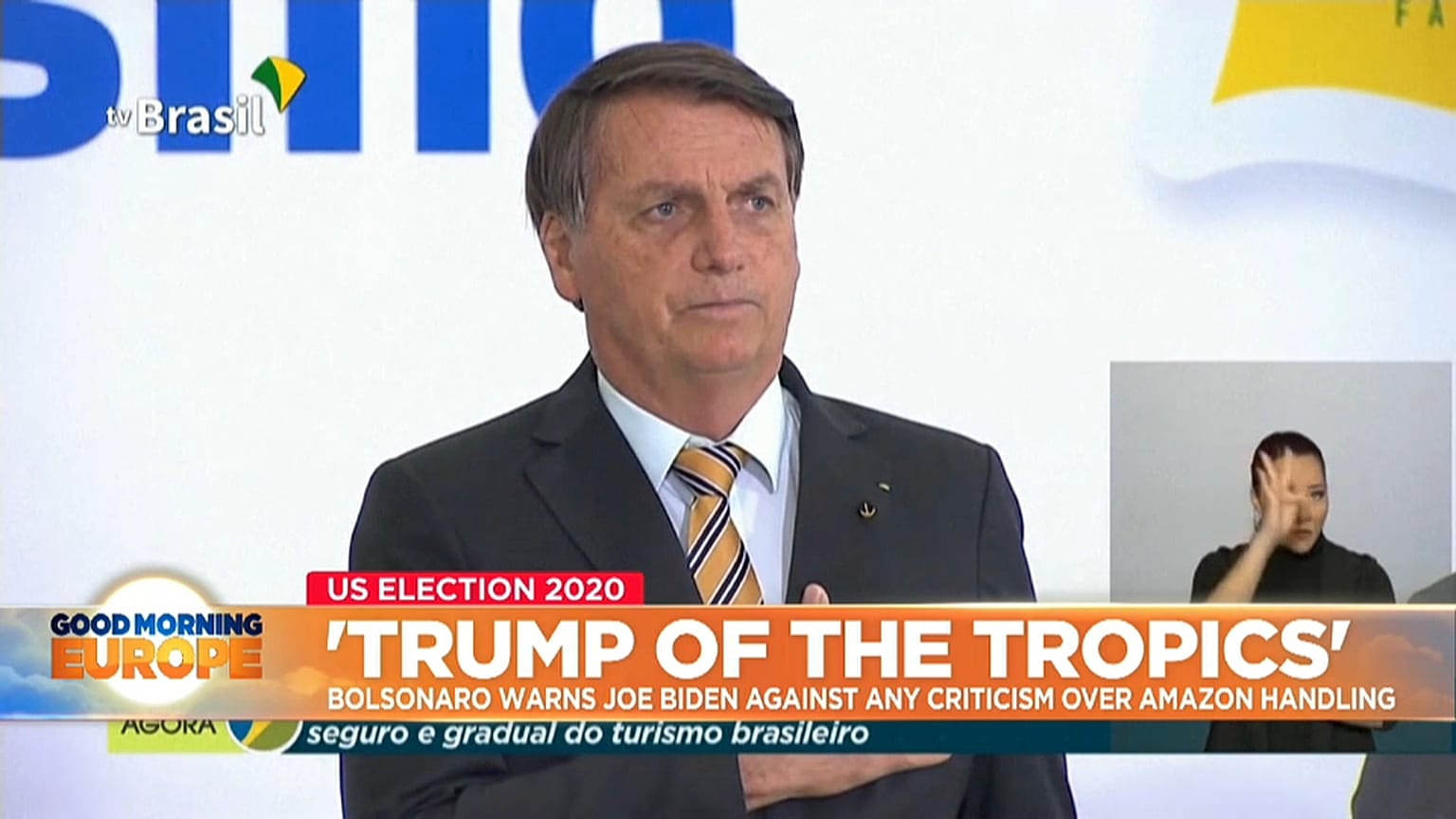 Brazil President Jair Bolsonaro delivering speech in the capital Brasilia