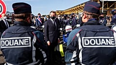 Le président français à la frontière franco-espagnole