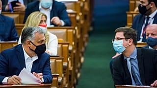 Orbán Viktor miniszterelnök és Gulyás Gergely kancelláriaminiszter