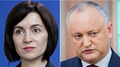 Challenger Maia Sandu and incumbent president of Moldova, Igor Dodon 