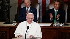FILE - In this Thursday, Sept. 24, 2015 file photo, Pope Francis addresses a joint meeting of Congress on Capitol Hill in Washington.