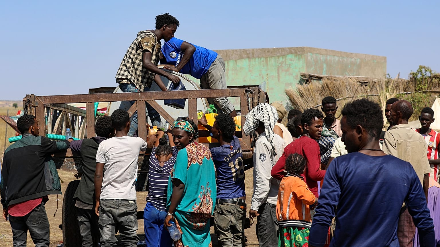 Ethiopians who fled the fighting, at a refugee camp in the Hamdait border area in Sudan